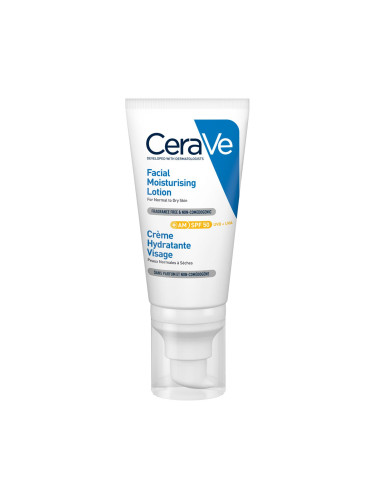 CeraVe AM Хидратиращ крем за лице за нормална и суха кожа SPF50 52 ml