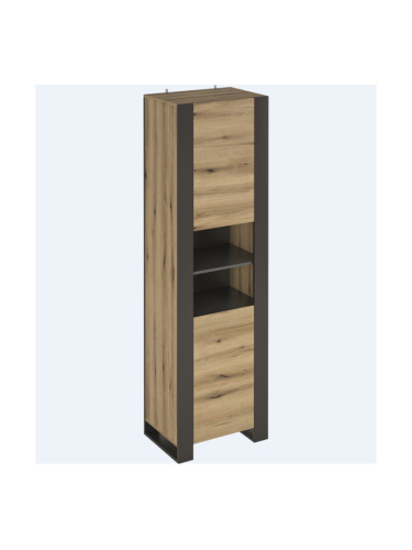 Шкаф Мебели Богдан Combo REG2D/60-E20, Сив графит и Крайбрежен дъб Евок