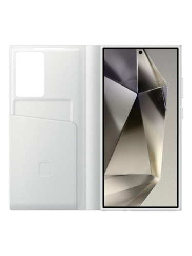 Оригинален калъф Samsung Smart View Wallet, За Samsung Galaxy S24 Ultra (S928B), Бял