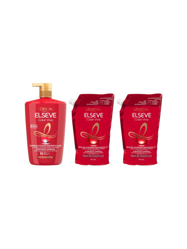 Пакет с отстъпка Шампоан L'Oréal Paris Elseve Color-Vive Protecting Shampoo + Шампоан L'Oréal Paris Elseve Color-Vive Protecting Shampoo