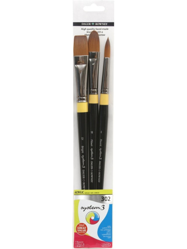 Daler Rowney System3 Acrylic Brush Stiff Synthetic Комплект четки 1 бр