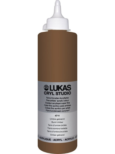 Lukas Cryl Studio Plastic Bottle АКРИЛНА боя Burnt Umber 500 ml 1 бр