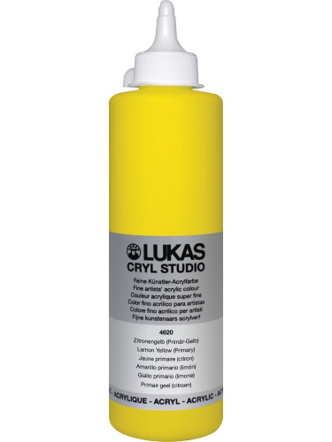 Lukas Cryl Studio Plastic Bottle АКРИЛНА боя Lemon Yellow (Primary) 500 ml 1 бр