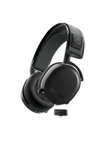 Слушалки SteelSeries Arctis 7+, безжични, микрофон, гейминг, 7.1. Surround, 40mm драйвери, черни