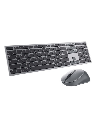 Комплект клавиатура и мишка Premier Wireless (KM7321W), безжични, оптична мишка (4000 dpi), Microsoft Swift Pair, Bluetooth/RF, сиви