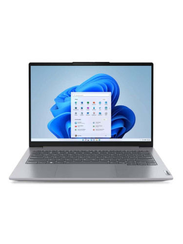 Лаптоп Lenovo ThinkBook 14 G6 ABP (21KJ008RBM)(сив), шестядрен AMD Ryzen 5 7430U 2.3/4.3GHz, 14" (35.56cm) WUXGA Anti-Glare Display, (HDMI), 16GB DDR4, 512GB SSD NVMe, 2x USB 3.2 Gen 2 Type-C, No OS, 1.38kg