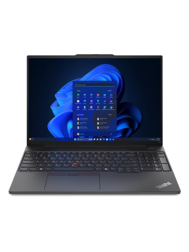 Лаптоп Lenovo ThinkPad E16 Gen 2 (21MA0019BM), шестнадесетядрен Intel Core Ultra 7 155H 1.4/4.8GHz, 16" (40.64cm) WUXGA IPS Anti-Glare Display, (HDMI), 16GB DDR5, 512GB SSD NVMe, 1x USB 3.2 Gen 2x2 Type-C, Windows 11 Pro, 1.81kg