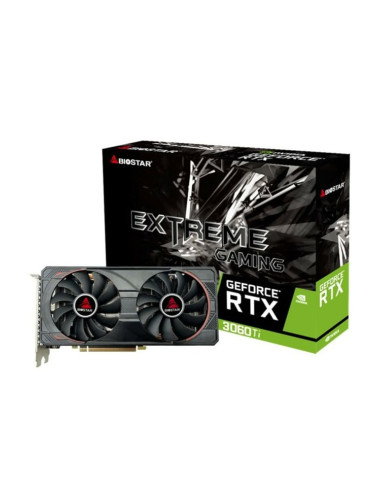 Видео карта Nvidia GF RTX 3060 Ti, 8GB, Biostar Extreme Gaming, PCI-E 4.0, GDDR6, 256-bit, DisplayPort, HDMI