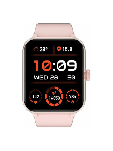 Смарт часовник Blackview R50, 1.85" (4.69cm) LCD Tempered Glass сензорен дисплей, Bluetooth, мониторинг на съня, измерване на SpO2, следене на сърдечна честота, IP68 водоустойчивост, до 5 дни време на работа, режими за спорт, розов