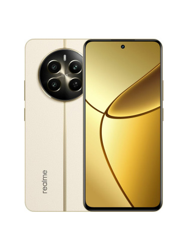 Смартфон Realme 12+ 5G (бежов), поддържа 2 SIM карти, 6.67" (16.94cm) AMOLED 120Hz дисплей, осемядрен Mediatek Dimensity 7050 2.6GHz, 8GB RAM, 256GB Flash памет (+microSD слот), 50 + 8 + 2 & 16 Mpix камери, Android, 190g