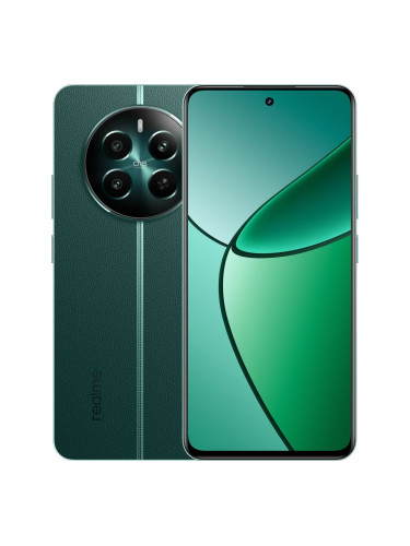 Смартфон Realme 12+ 5G (зелен), поддържа 2 SIM карти, 6.67" (16.94cm) AMOLED 120Hz дисплей, осемядрен Mediatek Dimensity 7050 2.6GHz, 8GB RAM, 256GB Flash памет (+microSD слот), 50 + 8 + 2 & 16 Mpix камери, Android, 190g