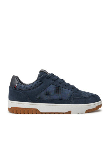 Tommy Hilfiger Сникърси Th Basket Best Nubuck Mix FM0FM05119 Тъмносин