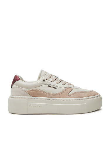 Calvin Klein Сникърси Ff Cupsole Lace Up W/Ml Mix M HW0HW02125 Бежов