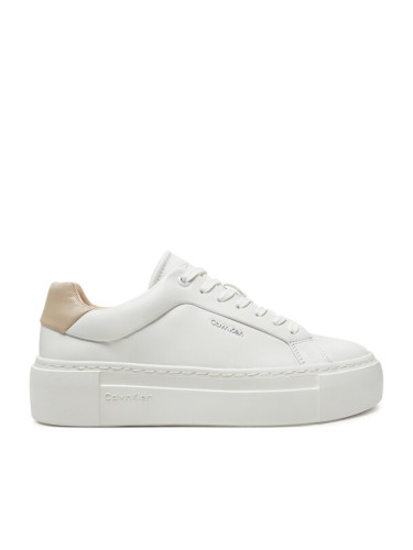 Calvin Klein Сникърси Ff Cupsole Lace Up W/Ml Lth HW0HW02202 Бял