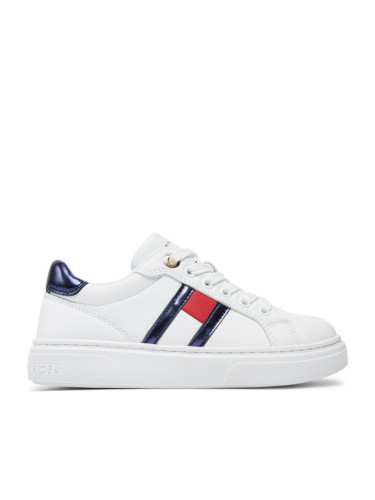 Tommy Hilfiger Сникърси Flag Low Cut Lace-Up Sneaker T3A9-33538-1351 M Бял