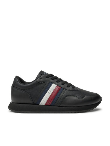 Tommy Hilfiger Сникърси Runner Evo Lth Mix Ess FM0FM05121 Черен