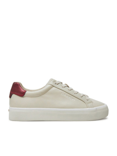 Calvin Klein Сникърси Vulc Lace Up Saff Fox W/Met Bt HW0HW02104 Бежов