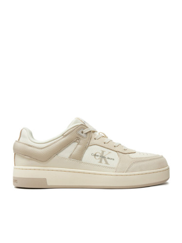 Calvin Klein Jeans Сникърси Basket Cup Low Laceup Lth Ml Mtr YM0YM00994 Бежов