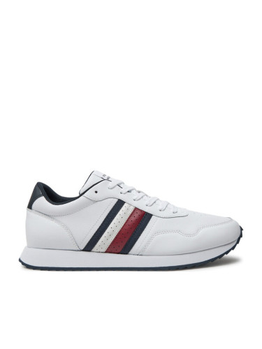 Tommy Hilfiger Сникърси Runner Evo Lth Mix Ess FM0FM05121 Бял