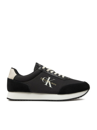 Calvin Klein Jeans Сникърси Retro Runner Low Mix Mtl YM0YM01032 Черен