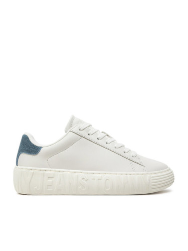 Tommy Jeans Сникърси Tjw Fancy Leather Cupsole EN0EN02575 Екрю