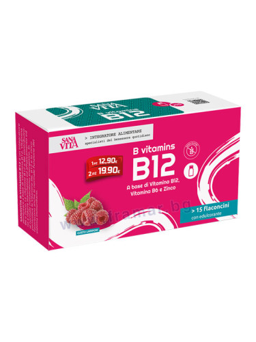 САНАВИТА ВИТАМИН B12 + ВИТАМИН B6 + ЦИНК флакони 10 мл * 15