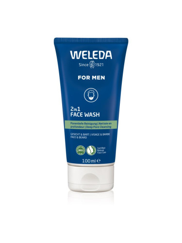 Weleda For Men 2v1 почистващ гел за зоната на лицето и брадата 100 мл.