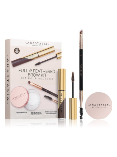 Anastasia Beverly Hills Full & Feathered Brow Kit Mini комплект за вежди Medium Brown цвят