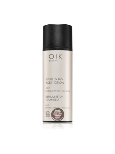 JOIK Organic Sunless Tan автобронзант мляко за тяло Light 150 мл.