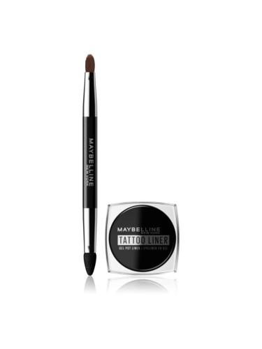 MAYBELLINE NEW YORK Tattoo Liner дълготрайна гел очна линия с четка цвят 950 Blackest Black 3 гр.