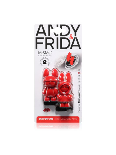 Mr & Mrs Fragrance Andy & Frida Red Luxury aроматизатор за автомобил 1 бр.