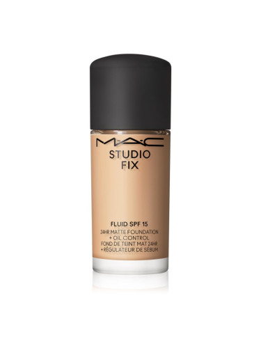 MAC Cosmetics Studio Fix Fluid SPF 15 24HR Matte Foundation + Oil Control Mini матиращ фон дьо тен SPF 15 цвят NW20 15 мл.