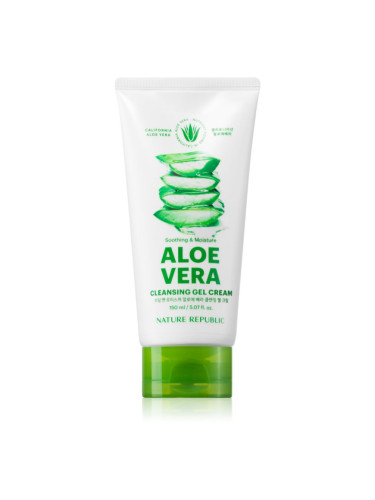 NATURE REPUBLIC Soothing & Moisture Aloe Vera Cleansing Gel Cream хидратиращ почистващ крем с успокояващ ефект 150 мл.