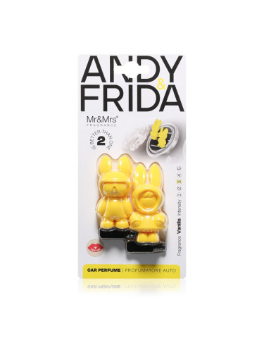 Mr & Mrs Fragrance Andy & Frida Vanilla aроматизатор за автомобил 1 бр.