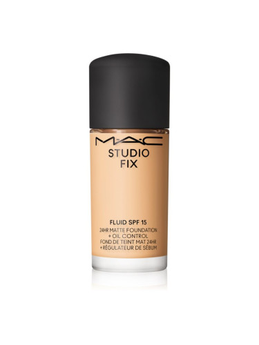 MAC Cosmetics Studio Fix Fluid SPF 15 24HR Matte Foundation + Oil Control Mini матиращ фон дьо тен SPF 15 цвят NC15 15 мл.