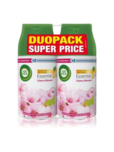 Air Wick Freshmatic Cherry Blossom ароматизатор за въздух пълнител DUO 2x250 мл.