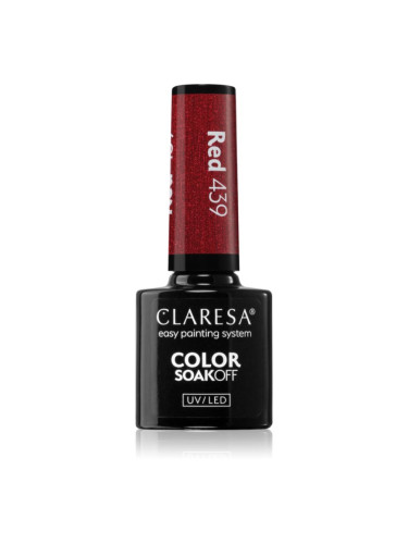Claresa SoakOff UV/LED Color Warm Feelings гел лак за нокти цвят Red 439 5 гр.