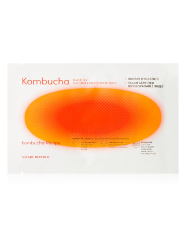 NATURE REPUBLIC Kombucha Black Tea The First Essence Mask Sheet озаряваща хидратираща маска за чувствителна и суха кожа 25 мл.