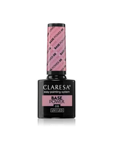 Claresa UV/LED Base Power основен лак за нокти с гел цвят 08 5 гр.