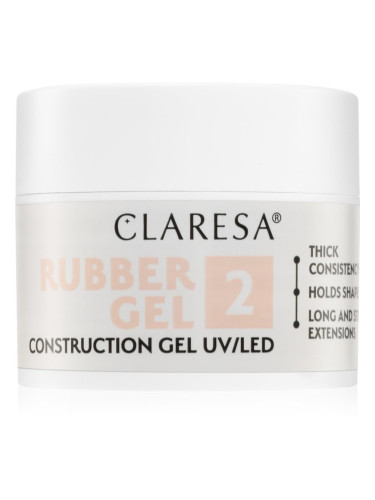 Claresa Rubber Gel Construction Gel UV/LED гел-лак за удължаване на ноктите цвят 2 12 гр.