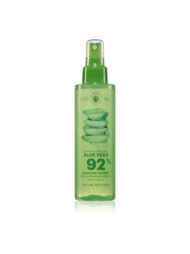 NATURE REPUBLIC Soothing & Moisture Aloe Vera 92% Soothing Gel Mist охлаждаща и освежаващ мъгла  с успокояващ ефект 155 мл.