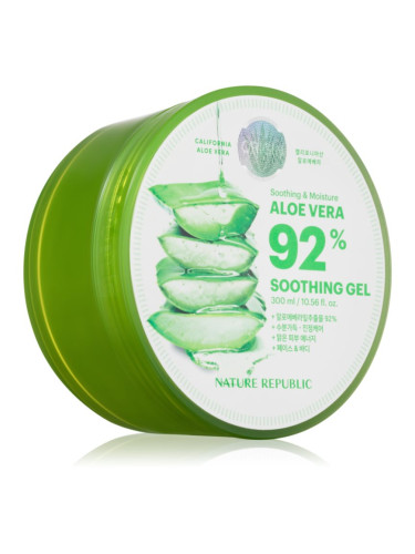 NATURE REPUBLIC Soothing & Moisture Aloe Vera 92% Soothing Gel успокояващ хидратиращ гел за чувствителна кожа 300 мл.