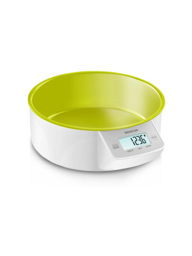 Sencor - Дигитална кухненска везна 2xAAA бял/зелен