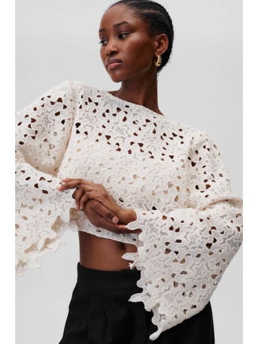 Памучна блуза Undress Code Iris дамска в бяло с изчистен дизайн