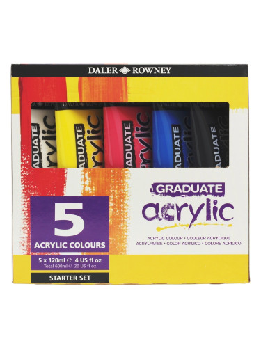 Daler Rowney Graduate Комплект акрилни бои 5 x 120 ml