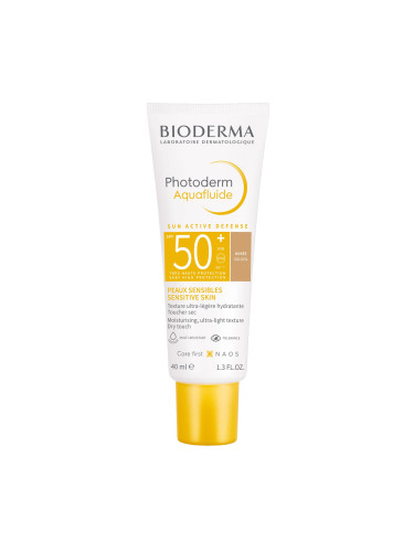 Bioderma Photoderm Тониран слънцезащитен хидратиращ крем-аквафлуид SPF50+ 40 ml - златист нюанс