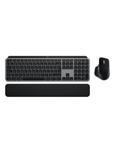 Комплект клавиатура и мишка Logitech MX Keys S Combo for Mac, безжични, подсветка, US International подредба, 8000dpi, Bluetooth, черни