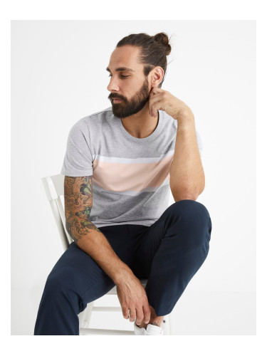 Celio Cotton T-Shirt Beroad with stripe - Men