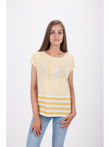 T-Shirt - TOMMY HILFIGER BABS OPEN-NK TOP CAP SLV yellow