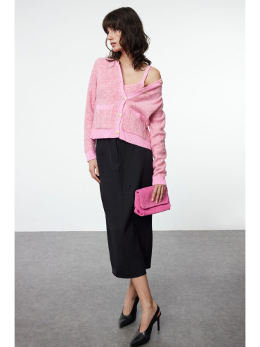 Trendyol Pink Soft Textured Knitwear Cardigan